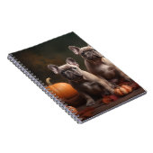 Franse buldog puppy herfst verrukking pompoen notitieboek (Rechterzijde)