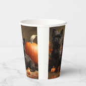 Franse buldog puppy herfst verrukking pompoen papieren bekers (Rechts)