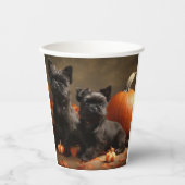 Franse buldog puppy herfst verrukking pompoen papieren bekers (Voorkant)