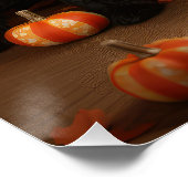 Franse buldog puppy herfst verrukking pompoen perfect poster (Hoek)