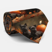 Franse buldog puppy herfst verrukking pompoen stropdas (Opgerold)