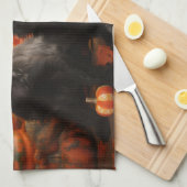 Franse buldog puppy herfst verrukking pompoen theedoek (Quarter Fold)