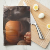 Franse buldog puppy herfst verrukking pompoen theedoek (Quarter Fold)