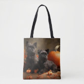 Franse buldog puppy herfst verrukking pompoen tote bag (Voorkant)