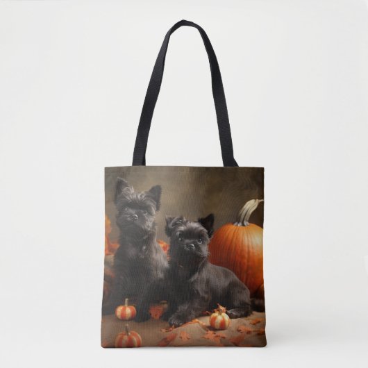 Franse buldog puppy herfst verrukking pompoen tote bag (Voorkant)
