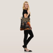 Franse buldog puppy herfst verrukking pompoen tote bag (Op model)