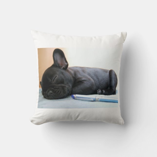 franse buldog puppy.png kussen (Voorkant)
