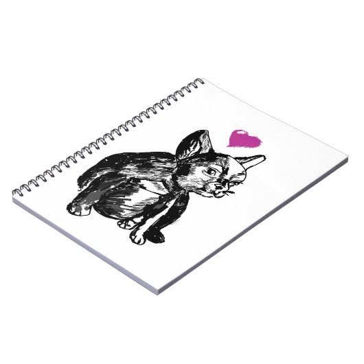 Franse buldog puppy tekening foto Notitieboek (Linkerzijde)