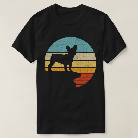 Franse buldog retro  hondenpuppy baasje lover t-shirt (Design voorkant)