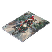 Franse buldog rijden motorfiets kerst notitieboek (Linkerzijde)