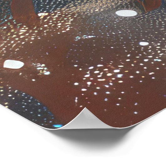 Franse buldog rijden motorfiets kerst poster (Hoek)