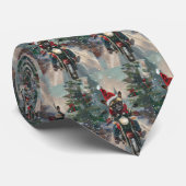 Franse buldog rijden motorfiets kerst stropdas (Opgerold)