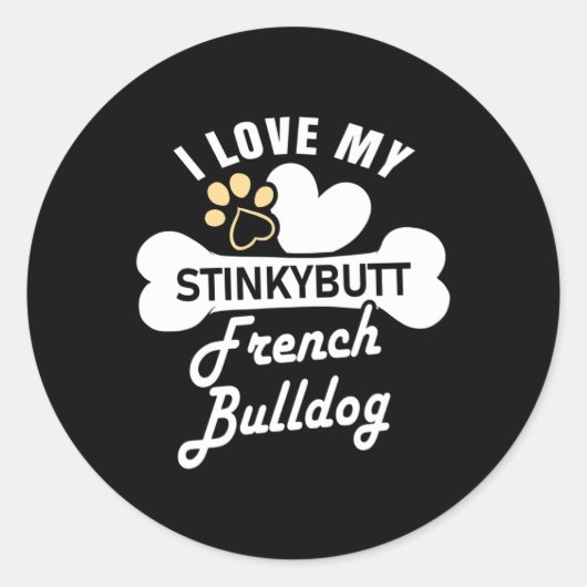- Franse buldog Ronde Sticker (Voorkant)