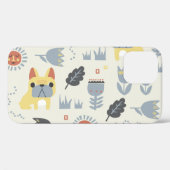 Franse buldog: Scandinavische herhaling van bloeme Case-Mate iPhone Case (Achterkant (horizontaal))