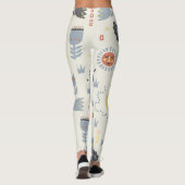 Franse buldog: Scandinavische herhaling van bloeme Leggings (Achterkant)