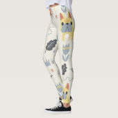 Franse buldog: Scandinavische herhaling van bloeme Leggings (Links)