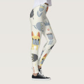 Franse buldog: Scandinavische herhaling van bloeme Leggings (Rechts)