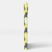 Franse buldog schattig hond silhouet raster geel iPhone hoesje (Rechterkant)