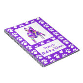 Franse buldog schattig huisdier silhouet Paarse PY Notitieboek (Rechterzijde)