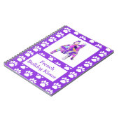 Franse buldog schattig huisdier silhouet Paarse PY Notitieboek (Linkerzijde)