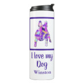 Franse buldog schattig huisdier silhouet Paarse PY Thermosbeker (Gedraaid links)