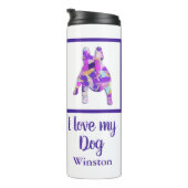 Franse buldog schattig huisdier silhouet Paarse PY Thermosbeker (Geroteerd rechts)