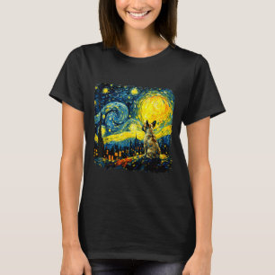 Franse buldog sterrenhemel van gogh hond moeder t-shirt