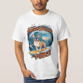 Franse buldog surfen franse splash t-shirt (Voorkant)