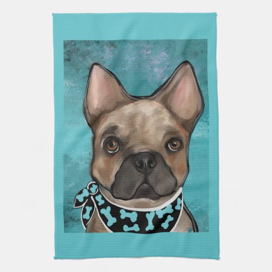 FRANSE BULDOG         THEEDOEK (Verticaal)