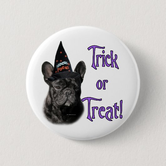 Franse buldog truc ronde button 5,7 cm (Voorkant)