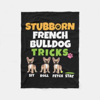 Franse buldog trucs I Hondenliefhebber I Fun franc Fleece Deken
