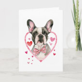 Franse buldog Valentijnsdag hond franchie hart Feestdagen Kaart (Voorkant)