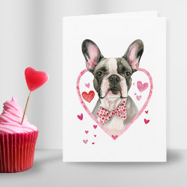 Franse buldog Valentijnsdag hond franchie hart Feestdagen Kaart