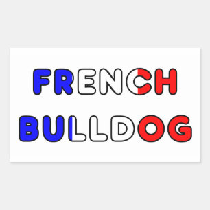 franse buldog vlag op naam rechthoekige sticker