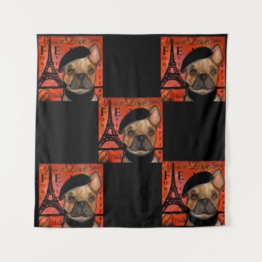 FRANSE BULDOG WANDKLEED (Voorkant)