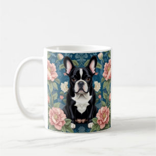 Franse buldog William Morris geïnspireerd Floral Koffiemok