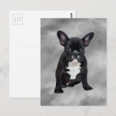 Franse buldog zittende Waterverf olieverfschilderi Briefkaart (Voorkant / Achterkant)