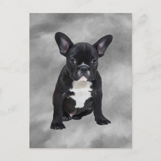 Franse buldog zittende Waterverf olieverfschilderi Briefkaart (Voorkant)