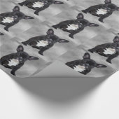 Franse buldog zittende Waterverf olieverfschilderi Cadeaupapier (Hoek)