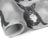 Franse buldog zittende Waterverf olieverfschilderi Cadeaupapier (Rol Hoek)