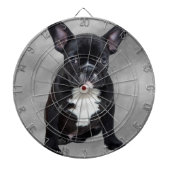 Franse buldog zittende Waterverf olieverfschilderi Dartbord (Voorkant)