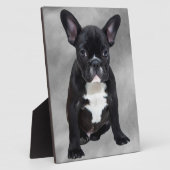 Franse buldog zittende Waterverf olieverfschilderi Fotoplaat (Zijkant)