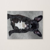 Franse buldog zittende Waterverf olieverfschilderi Legpuzzel (Horizontaal)