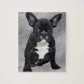 Franse buldog zittende Waterverf olieverfschilderi Legpuzzel (Verticaal)