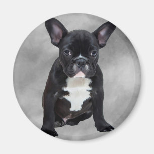 Franse buldog zittende Waterverf olieverfschilderi Magneet