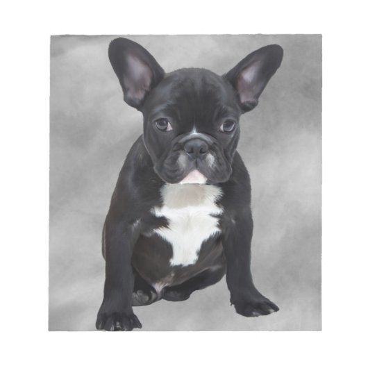 Franse buldog zittende Waterverf olieverfschilderi Notitieblok (Voorkant)