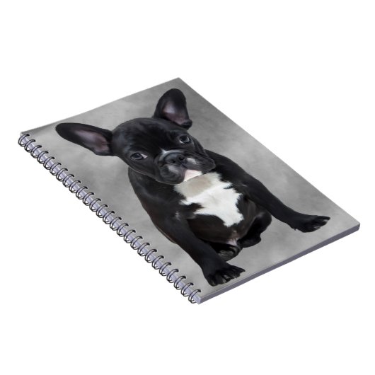 Franse buldog zittende Waterverf olieverfschilderi Notitieboek (Rechterzijde)