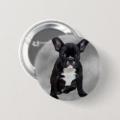 Franse buldog zittende Waterverf olieverfschilderi Ronde Button 5,7 Cm (Voorkant /achterkant)