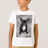 Franse buldog zittende Waterverf olieverfschilderi T-shirt (Voorkant)
