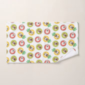 Franse bulgdogs in flessenpoelvloerpatroon bad handdoek (Handdoek)